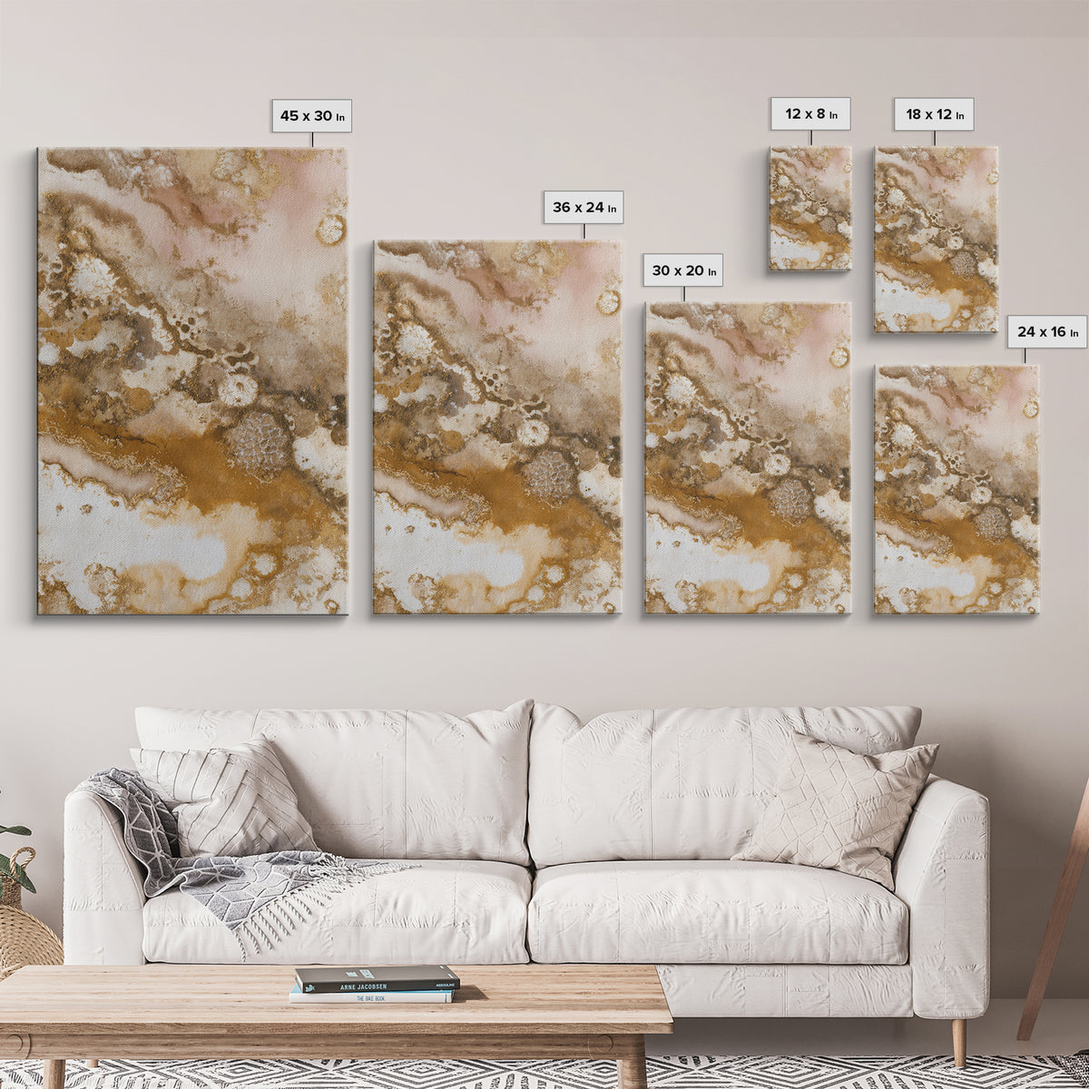 Abstract Brown and Cream Coffee Swirl Framed Canvas Print, Coffee Shop Art, Printable Art, Cafe Decor, Fine Art, Cafe, CSA-2x3-17