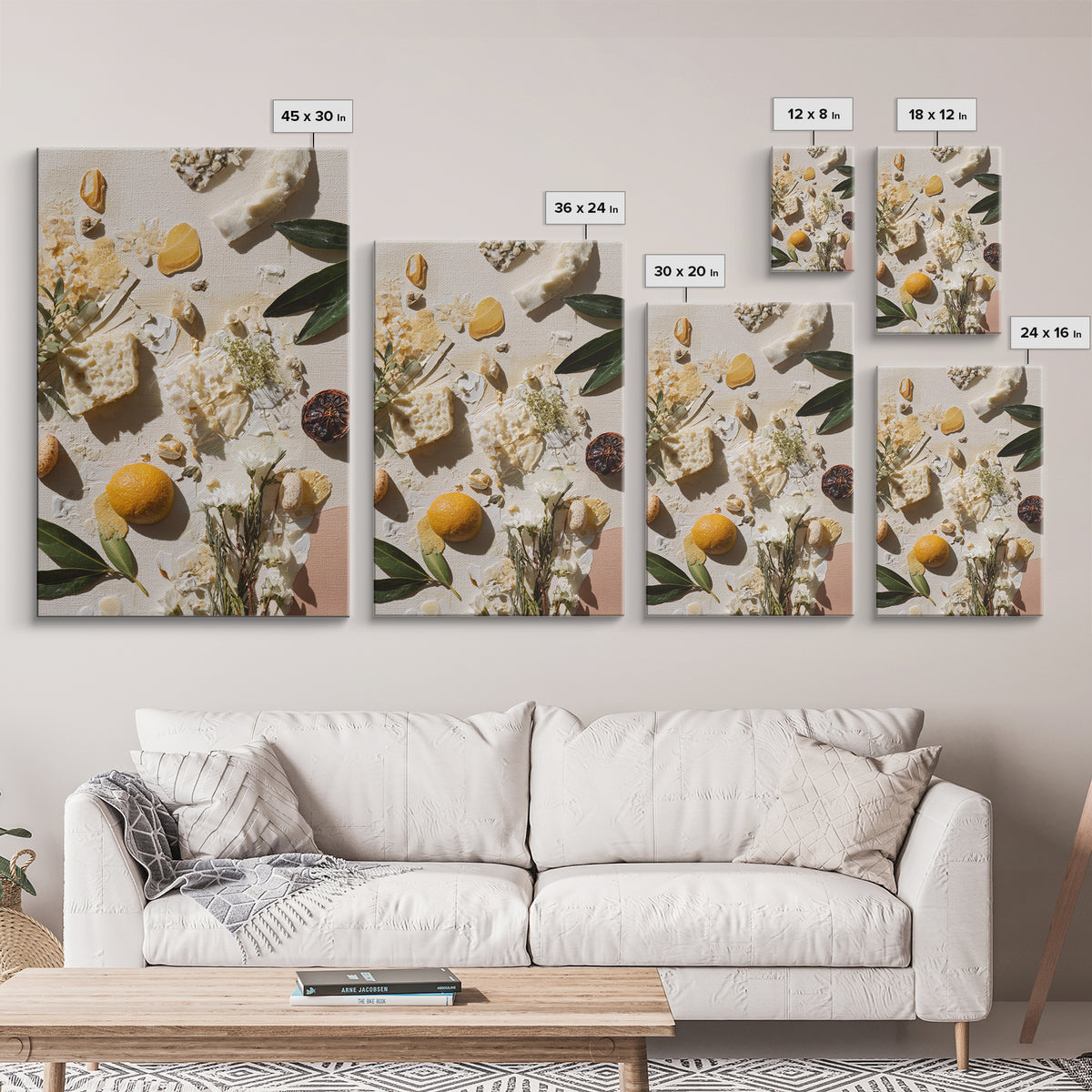 Sunlit Pastry and Coffee Arrangement Framed Canvas Print, Coffee Shop Art, Digital Wall Art, Cafe Decor, Oil Painting, Cafe, CSA-2x3-51