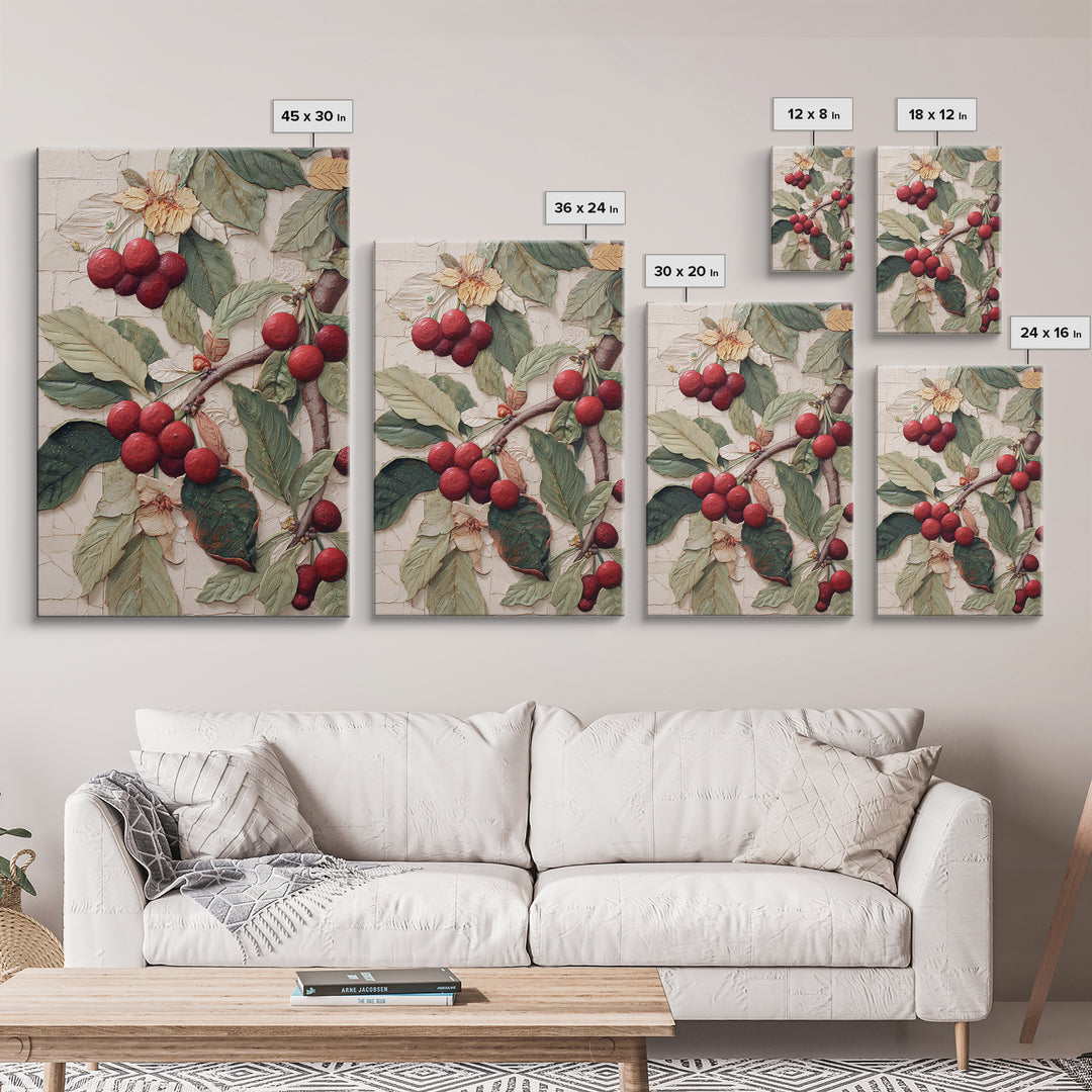 Coffee Farm Landscape Framed Canvas Print, Coffee Shop Art, Canvas Wall Art, Cafe Decor, Oil Painting, Cafe, Bedroom Wall Art, CSA-2x3-55