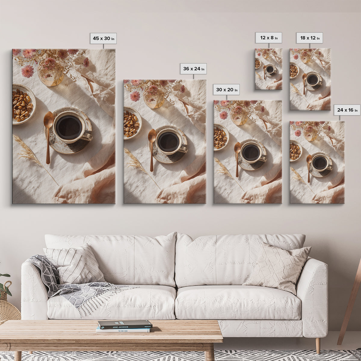 Moody Dark Roast Still Life Framed Canvas Print, Coffee Shop Art, Printable, Cafe Decor, Fine Art, Cafe, Dopamine Decor, CSA-2x3-64