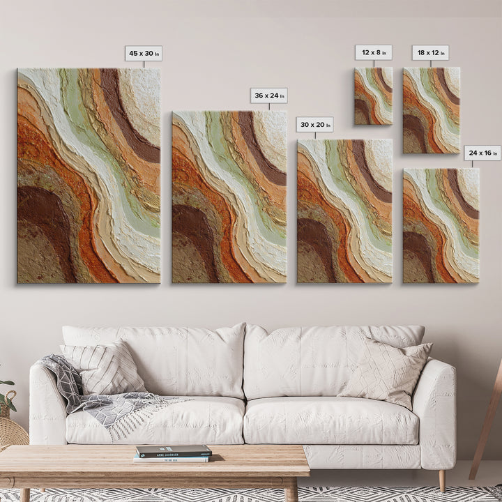 Abstract Brown and Cream Coffee Swirl Canvas Print, Coffee Shop Art, Dopamine Decor, Cafe Decor, Cafe, Coffee Wall Art, CSA-2x3-65