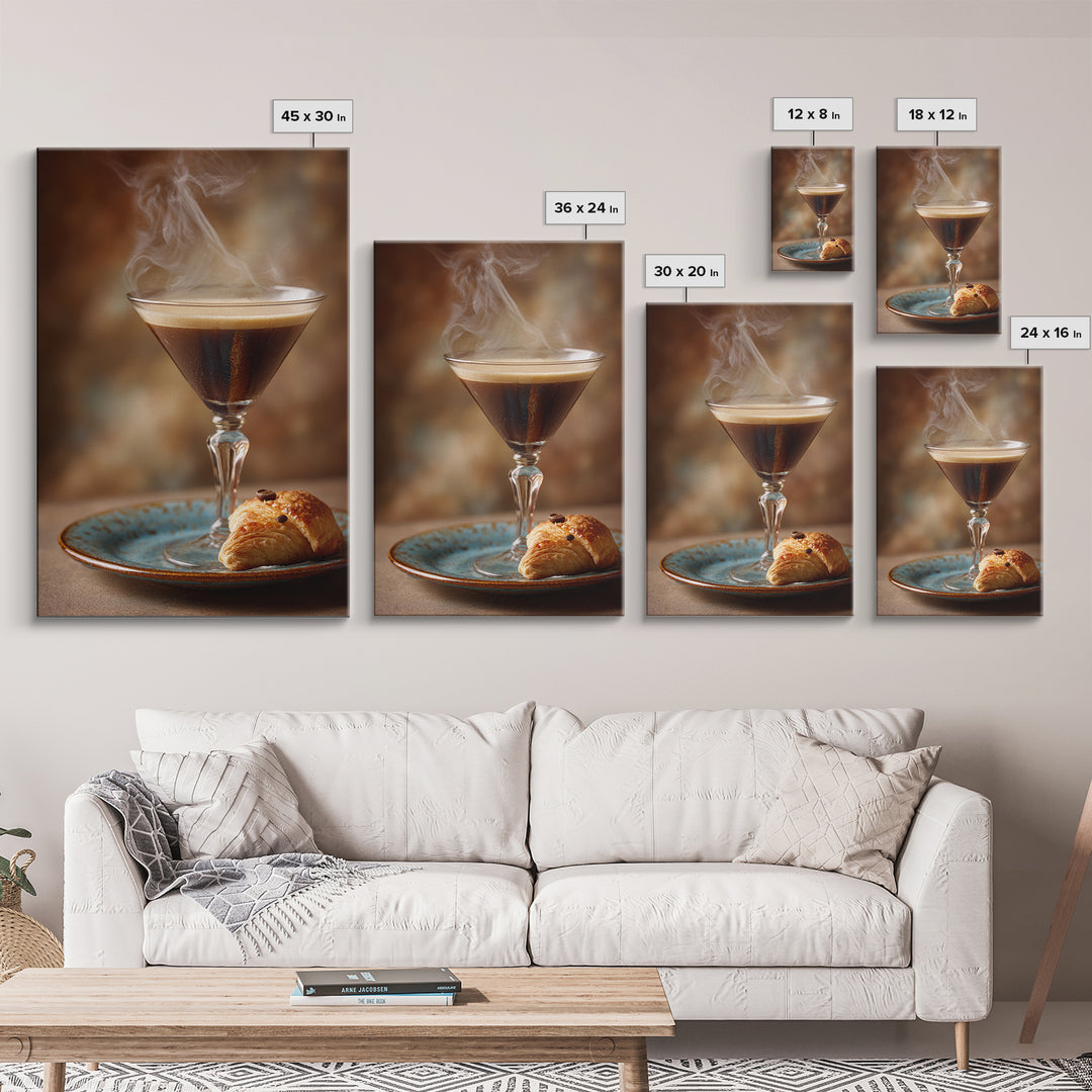 Espresso Martini Coffee Cocktail Still Life Framed Canvas Print, Coffee Shop Art, Canvas Print, Cafe Decor, Fine Art, Cafe, CSA-2x3-97