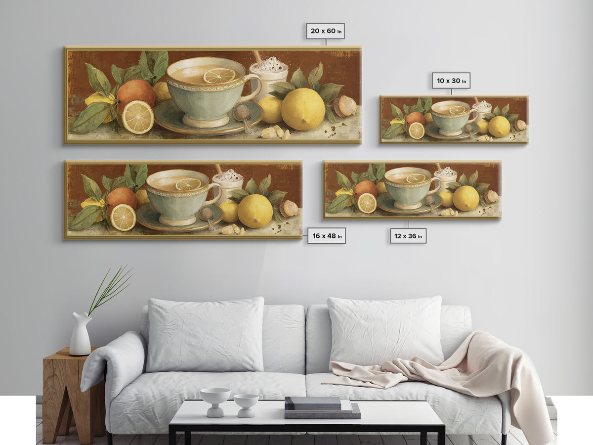 Retro Cafe Poster Coffee Cup Graphic Framed Canvas Print, Coffee Shop Art, Digital Wall Art, Cafe Decor, Fine Art, Cafe, CSA-3x1-47