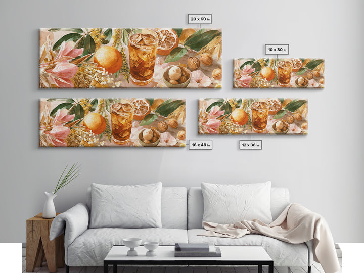 Iced Coffee Glass Framed Canvas Print, Coffee Shop Art, Canvas Wall Art, Cafe Decor, Fine Art, Cafe, Bedroom Wall Art, CSA-3x1-51