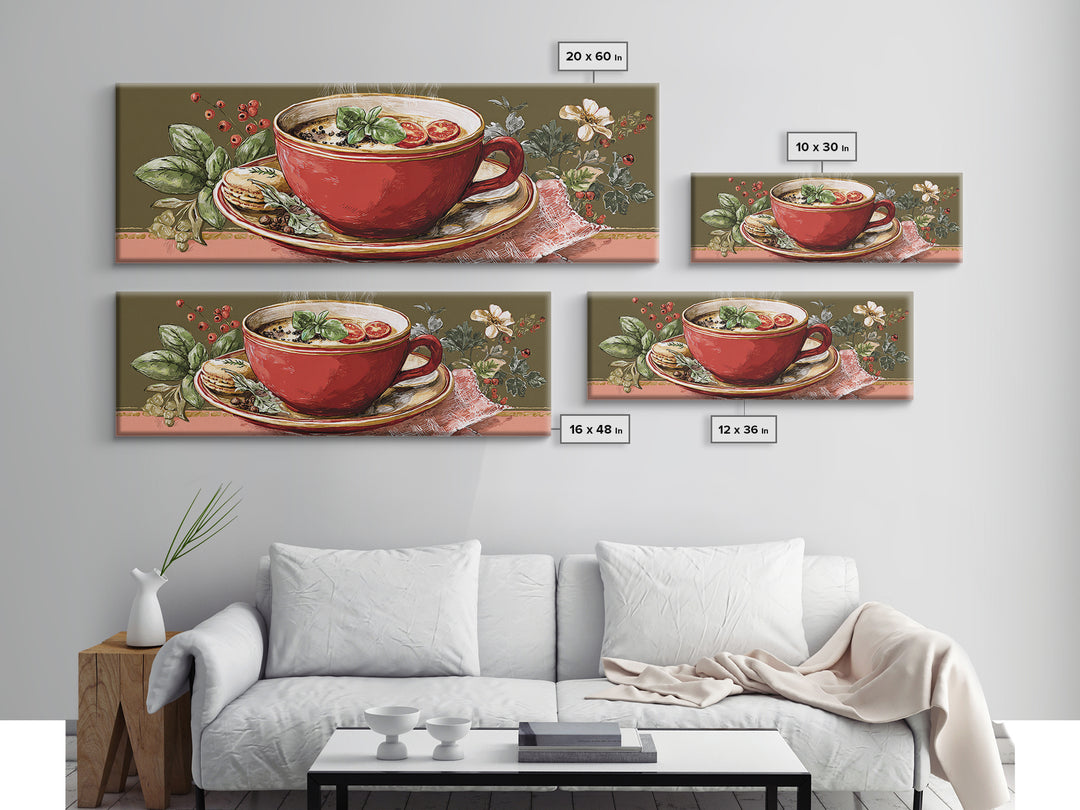 Retro Cafe Poster Coffee Cup Graphic Canvas Print, Coffee Shop Art, Farmhouse Decor, Cafe Decor, Fine Art, Cafe, Moody Wall Art, CSA-3x1-71