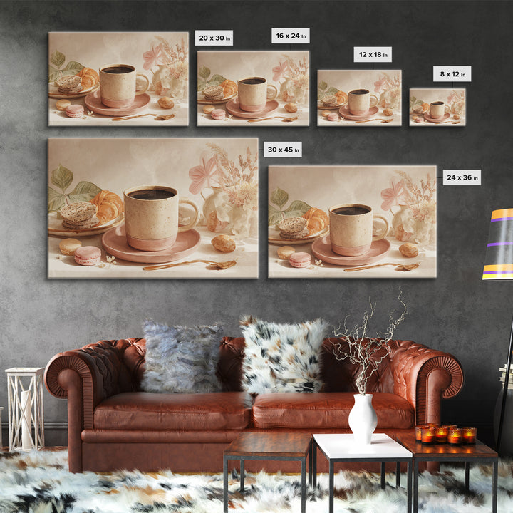 Retro Cafe Poster Coffee Cup Graphic Canvas Print, Coffee Shop Art, Modern Decor, Cafe Decor, Fine Art, Cafe, Wall Decor, CSA-3x2-11