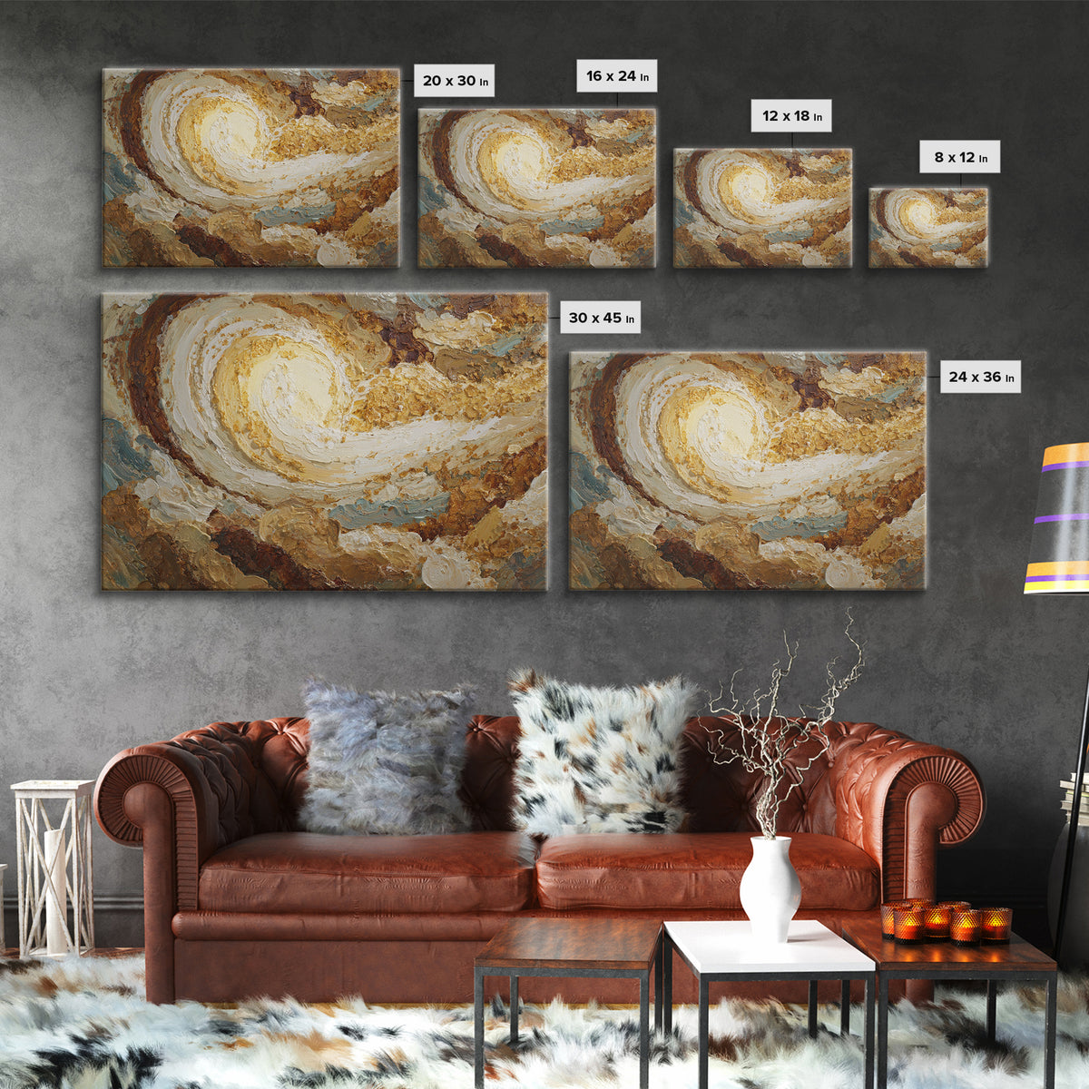 Abstract Brown and Cream Coffee Swirl Framed Canvas Print, Coffee Shop Art, Gothic Wall Art, Cafe Decor, Abstract Art, Cafe, CSA-3x2-13