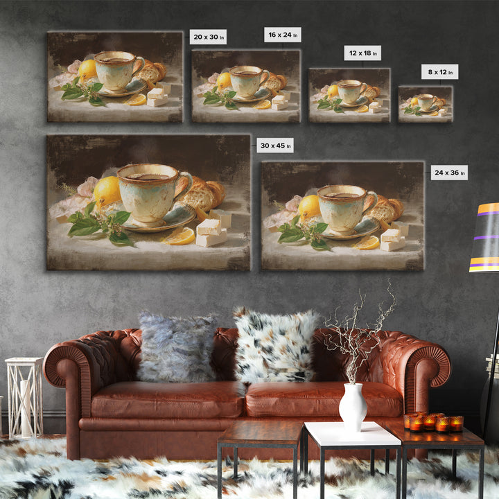 Retro Cafe Poster Coffee Cup Graphic Framed Canvas Print, Coffee Shop Art, Room Decor, Cafe Decor, Cafe, Canvas Wall Art, CSA-3x2-35