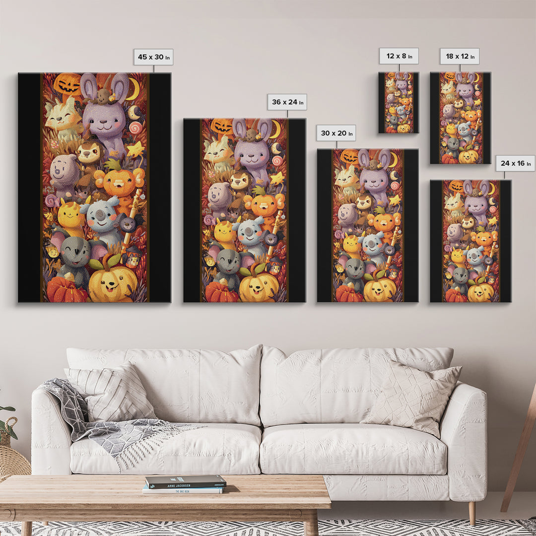 The Costume-Changing Wand, Plush Halloween Art, Vertical Wall Art, Canvas Print, Cute Halloween Wall Art