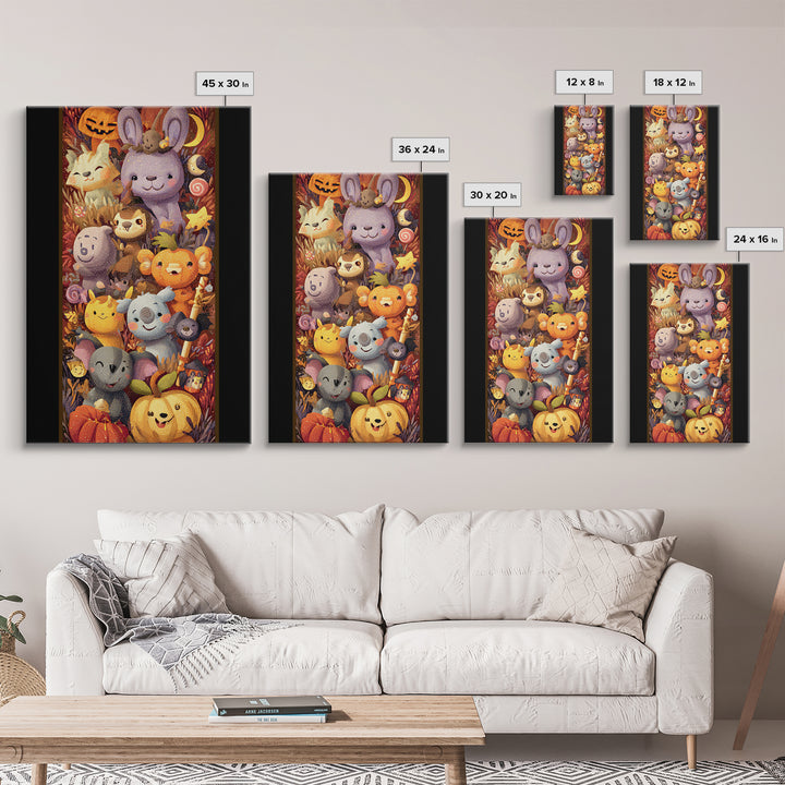 The Costume-Changing Wand, Plush Halloween Art, Vertical Wall Art, Canvas Print, Cute Halloween Wall Art