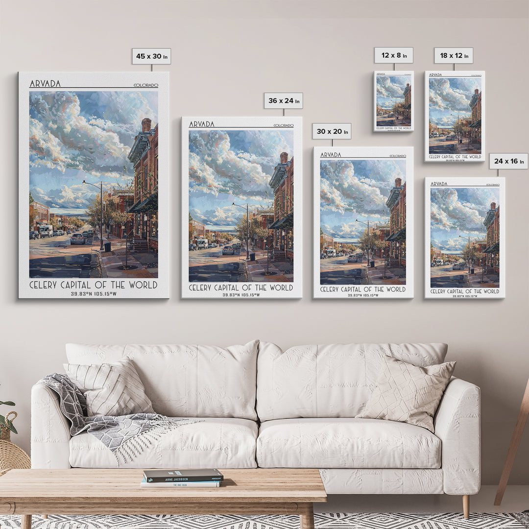 Arvada Travel Poster, Canvas Print, City Travel Poster, Travel Wall Art, Vintage Travel Art, Living Room Wall Art, City Illustration