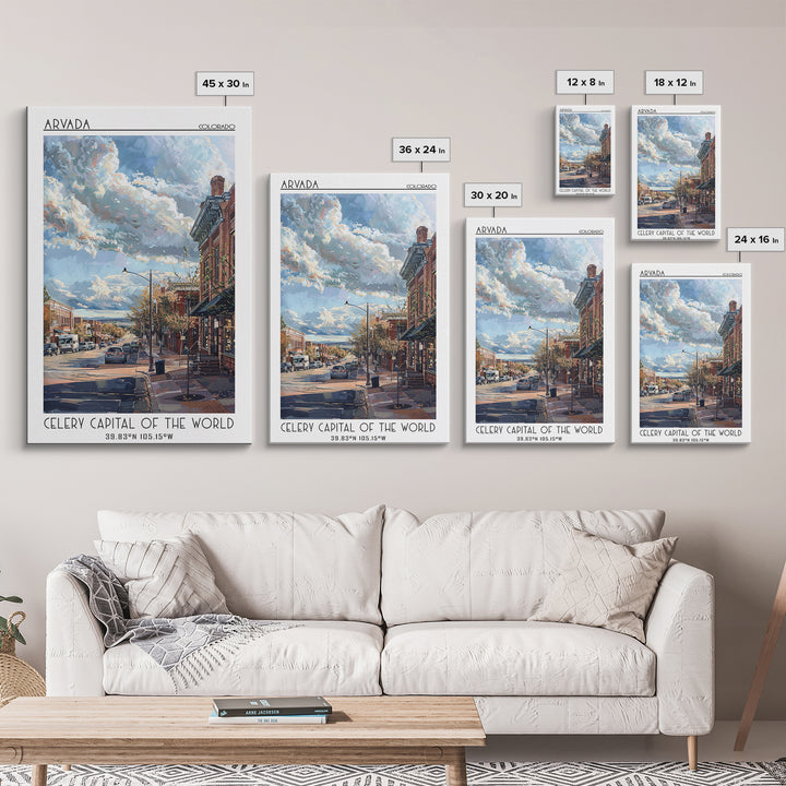 Arvada Travel Poster, Canvas Print, City Travel Poster, Travel Wall Art, Vintage Travel Art, Living Room Wall Art, City Illustration