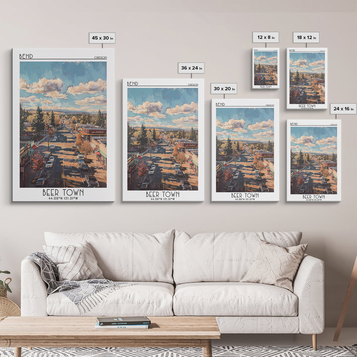 Bend Travel Poster, Canvas Print, Retro Wall Art, Travel Print, Fine Art Print, Vintage Travel, Travel Art Print, Vintage Travel Art