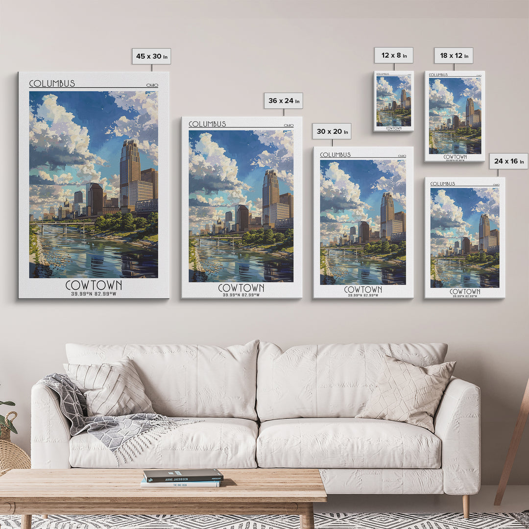 Columbus Ohio Travel Poster, Canvas Print, Travel Wall Art, City Wall Art, Vintage Travel Print, Retro Wall Art, Retro Travel Poster