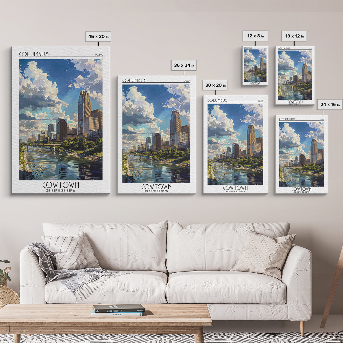 Columbus Ohio Travel Poster, Canvas Print, Travel Wall Art, City Wall Art, Vintage Travel Print, Retro Wall Art, Retro Travel Poster