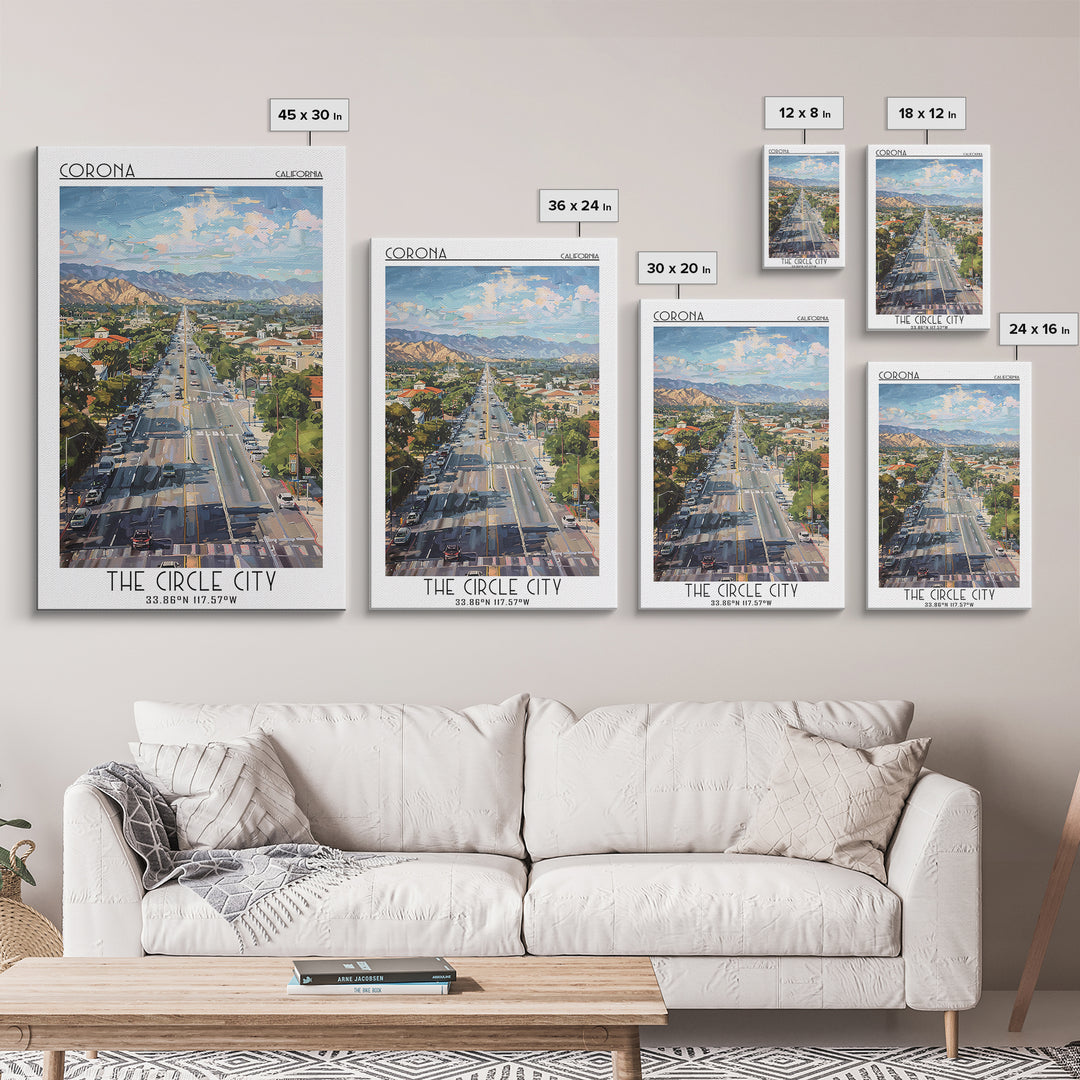 Corona Travel Poster, Canvas Print, Poster Print, Travel Wall Art, Travel Wall Decor, Home Decor, Retro Travel Poster, City Wall Art