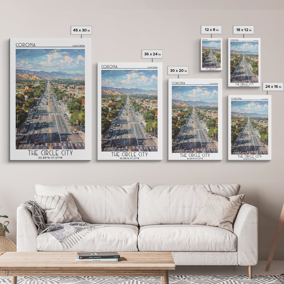Corona Travel Poster, Canvas Print, Poster Print, Travel Wall Art, Travel Wall Decor, Home Decor, Retro Travel Poster, City Wall Art
