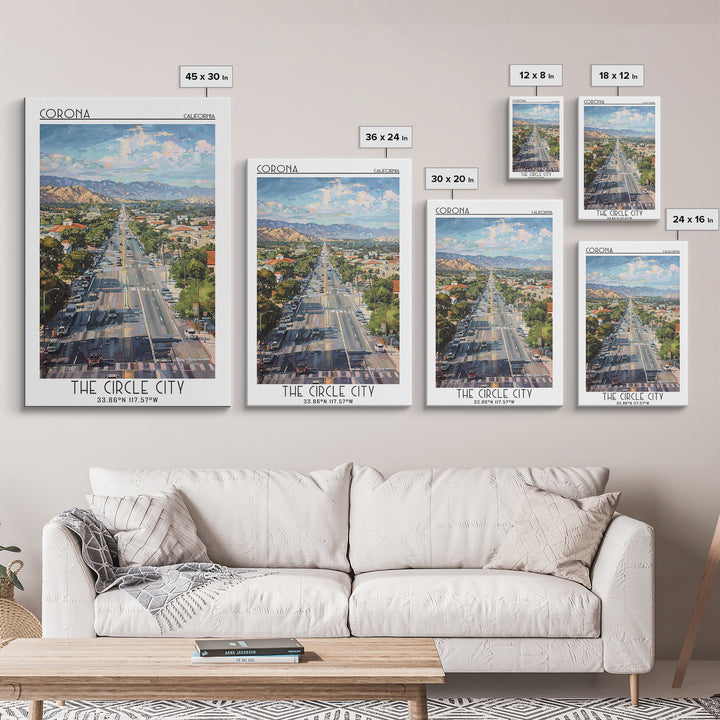 Corona Travel Poster, Canvas Print, Poster Print, Travel Wall Art, Travel Wall Decor, Home Decor, Retro Travel Poster, City Wall Art