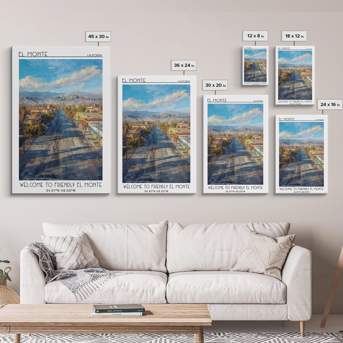 El Monte Travel Poster, Framed Canvas Print, Travel Prints, Landscape Art, Poster Print, Home Decor, Wanderlust Gift, Travel Posters
