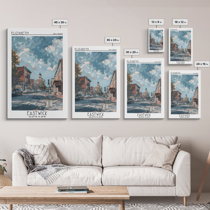 Elizabeth Travel Poster, Canvas Print, City Travel Poster, Travel Wall Art, Colorful Wall Art, Living Room Wall Art, Wanderlust Gift