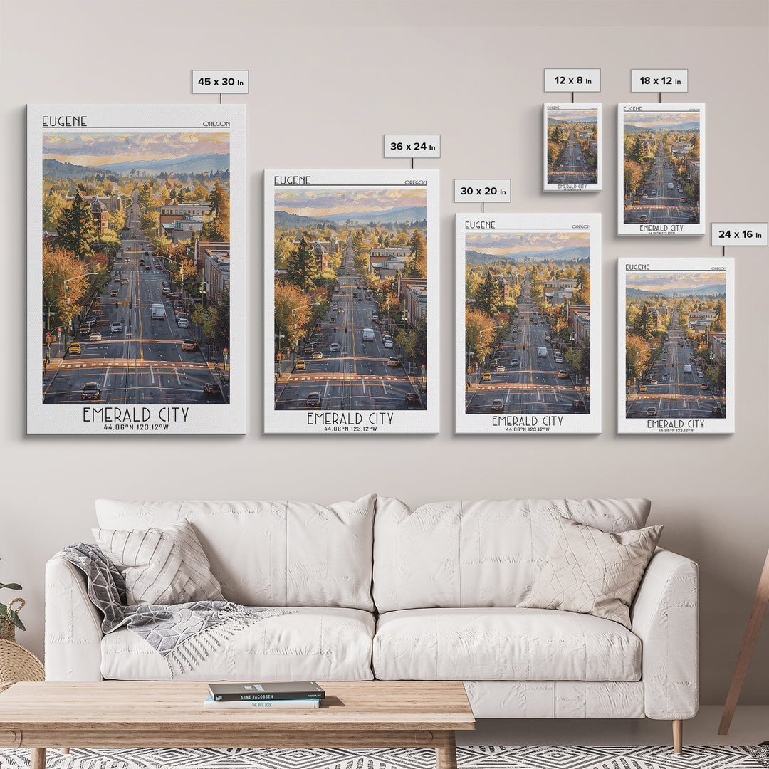 Eugene Travel Poster, Canvas Print, City Art Print, Travel Wall Art, Poster Print, City Travel Poster, Retro Travel Poster, Wall Art