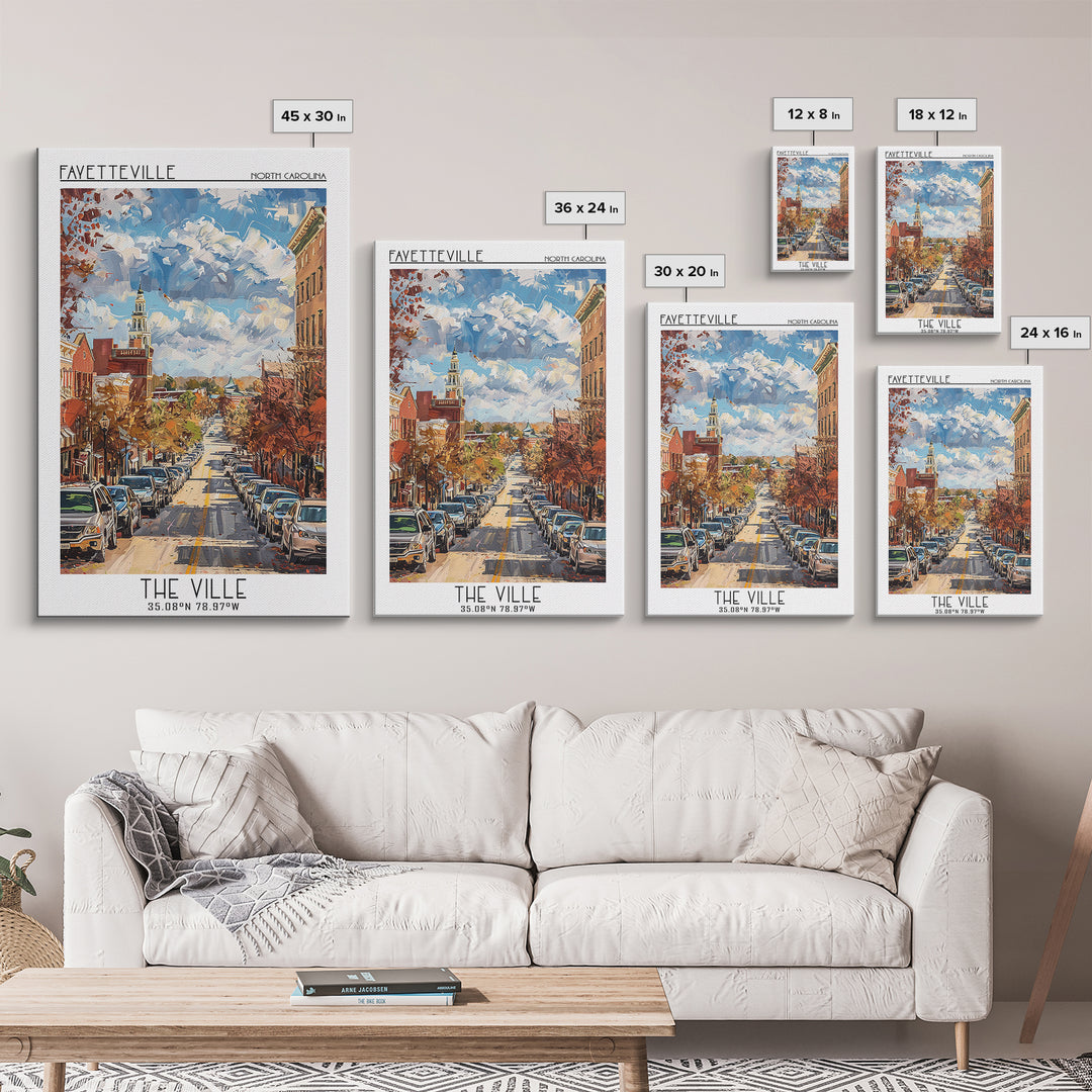 Fayetteville Travel Poster, Canvas Print, City Travel Poster, Travel Wall Art, Minimalist Poster, Vintage Travel, Vintage Travel Art