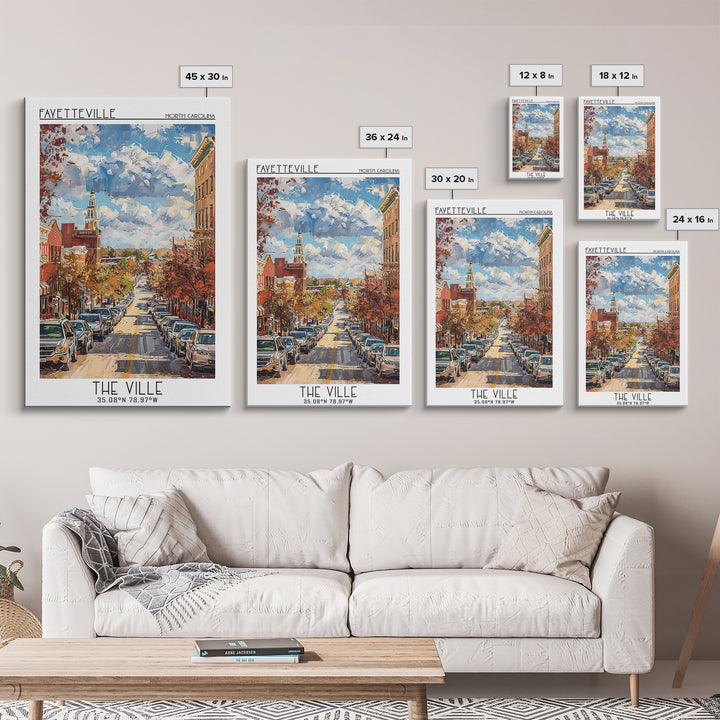 Fayetteville Travel Poster, Canvas Print, City Travel Poster, Travel Wall Art, Minimalist Poster, Vintage Travel, Vintage Travel Art