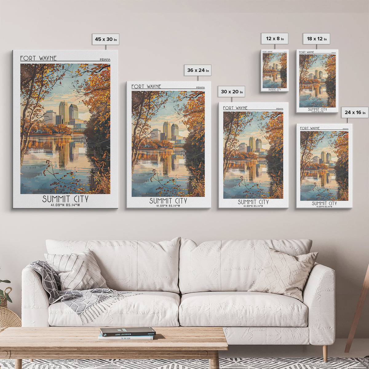 Fort Wayne Travel Poster, Canvas Print, Travel Wall Art, City Wall Art, Travel Posters, Home Office Decor, Wall Art, Wanderlust Gift
