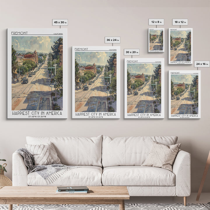 Fremont Travel Poster, Framed Canvas Print, City Travel Poster, Travel Wall Decor, Travel Posters, Poster Art, Home Decor, Art Print