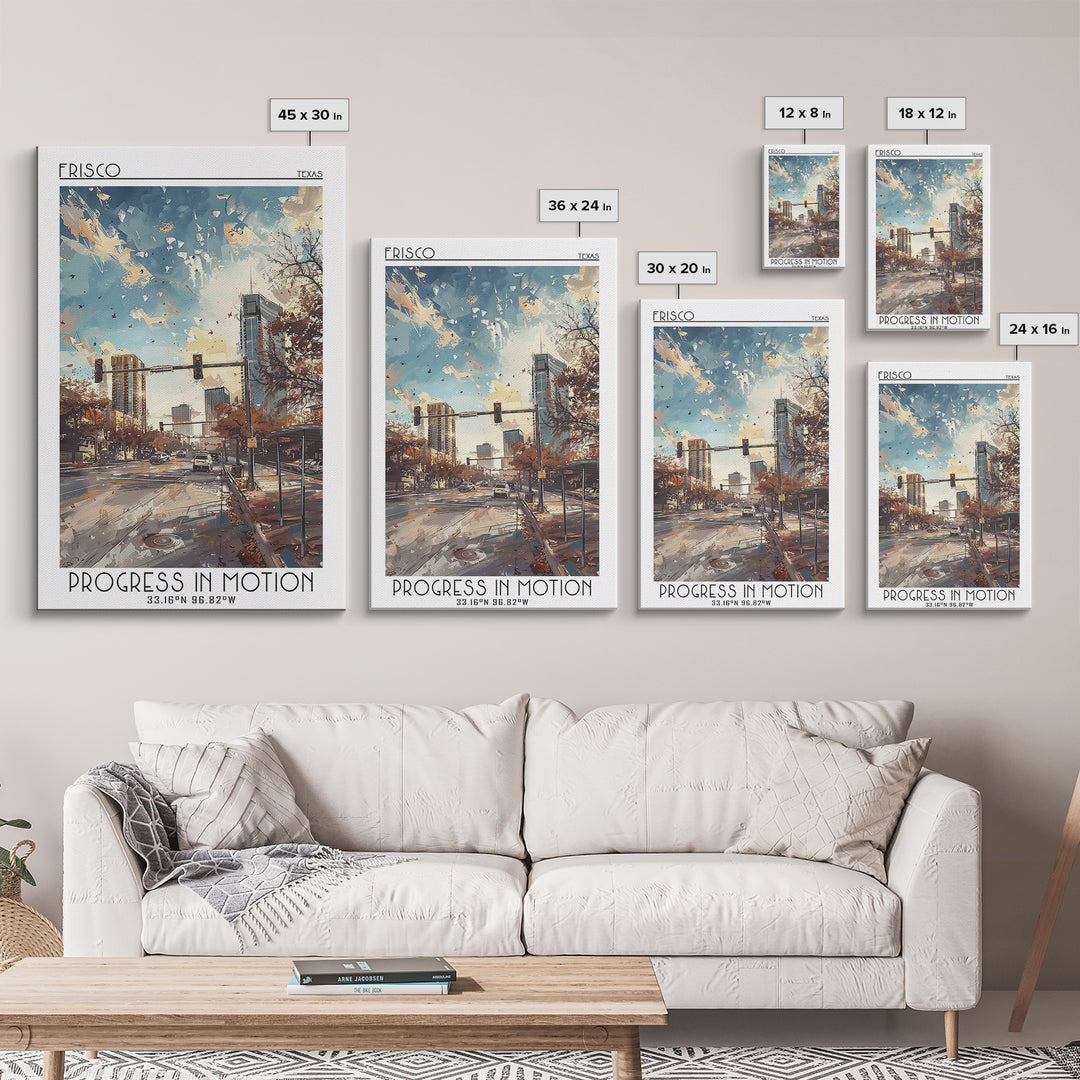 Frisco Travel Poster, Framed Canvas Print, Travel Wall Decor, Minimalist Poster, Poster Print, Travel Wall Art, Mid Century Wall Art