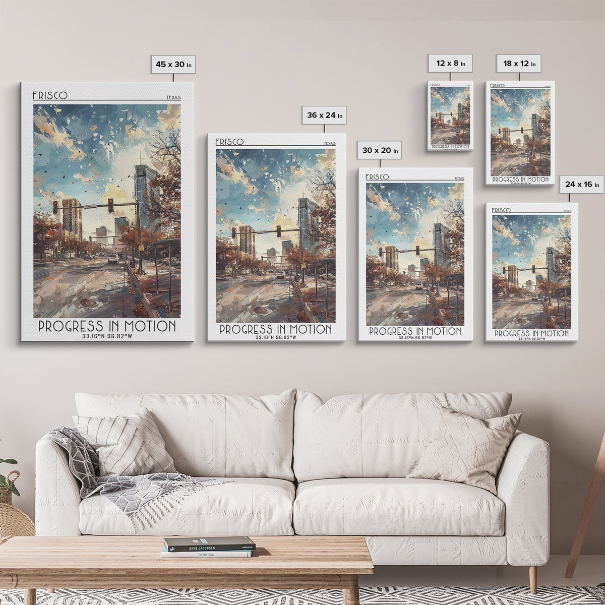 Frisco Travel Poster, Framed Canvas Print, Travel Wall Decor, Minimalist Poster, Poster Print, Travel Wall Art, Mid Century Wall Art