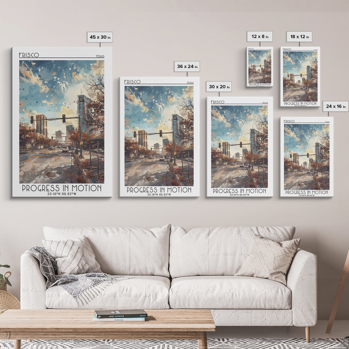 Frisco Travel Poster, Framed Canvas Print, Travel Wall Decor, Minimalist Poster, Poster Print, Travel Wall Art, Mid Century Wall Art