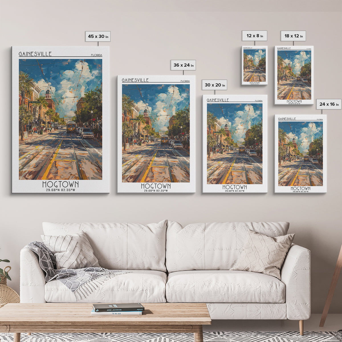 Gainesville Travel Poster, Canvas Print, Poster Print, Travel Wall Art, Retro Travel Print, Vintage Travel, Wall Art, Fine Art Print