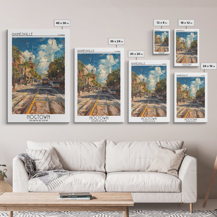 Gainesville Travel Poster, Canvas Print, Poster Print, Travel Wall Art, Retro Travel Print, Vintage Travel, Wall Art, Fine Art Print