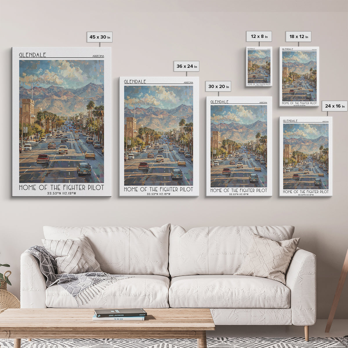 Glendale Travel Poster, Framed Canvas Print, Vintage Travel Print, City Wall Art, Wall Art, Art Print, Travel Wall Art, Poster Print