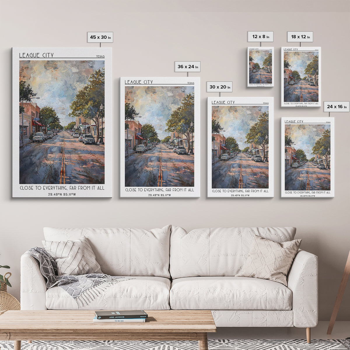 League City Texas Travel Poster, Canvas Print, Travel Wall Art, City Wall Art, Art Print, Wall Art, Travel Art Print, Fine Art Print