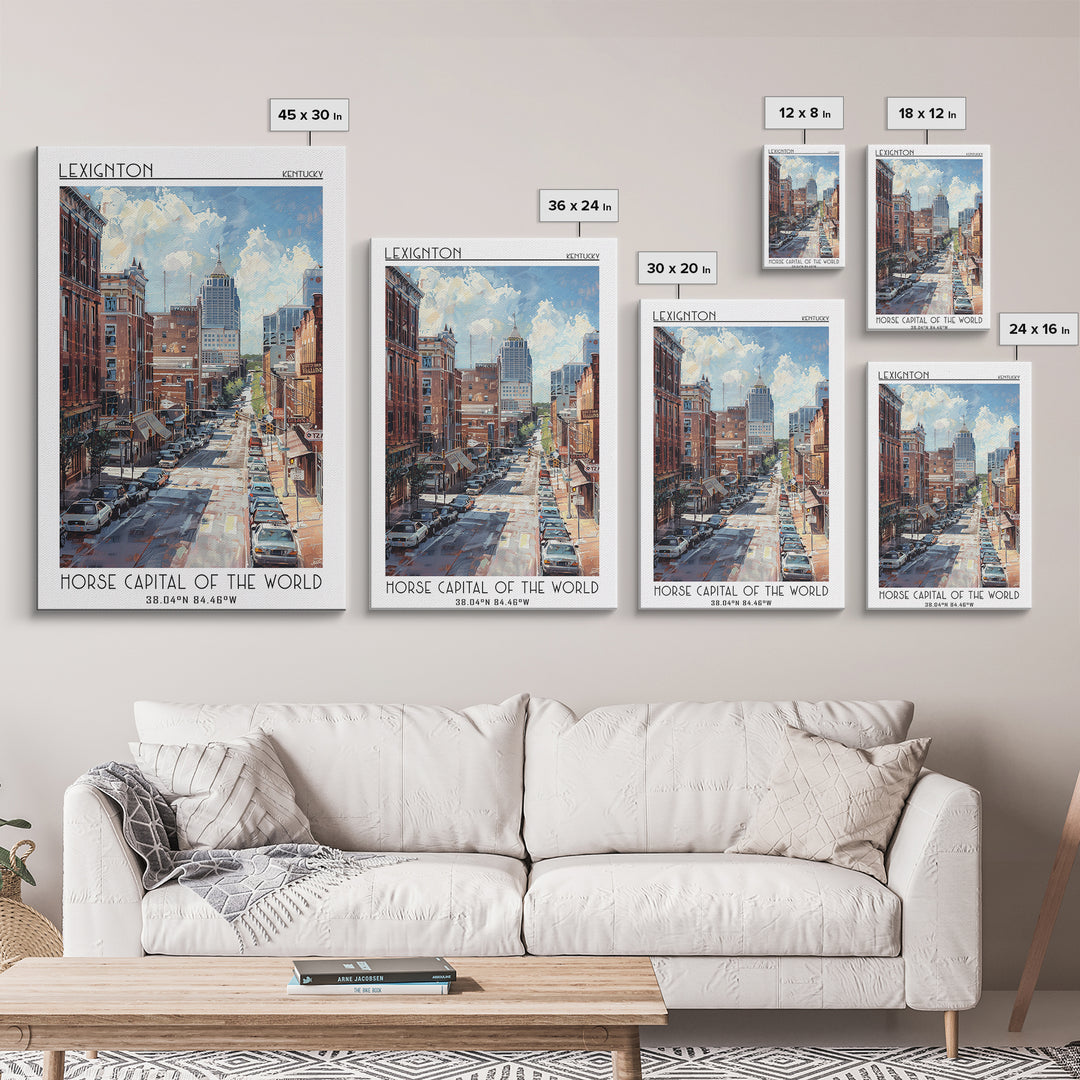 Lexington Travel Poster, Framed Canvas Print, Travel Art Print, Modern Wall Decor, Retro Travel Print, Home Decor, Travel Wall Decor