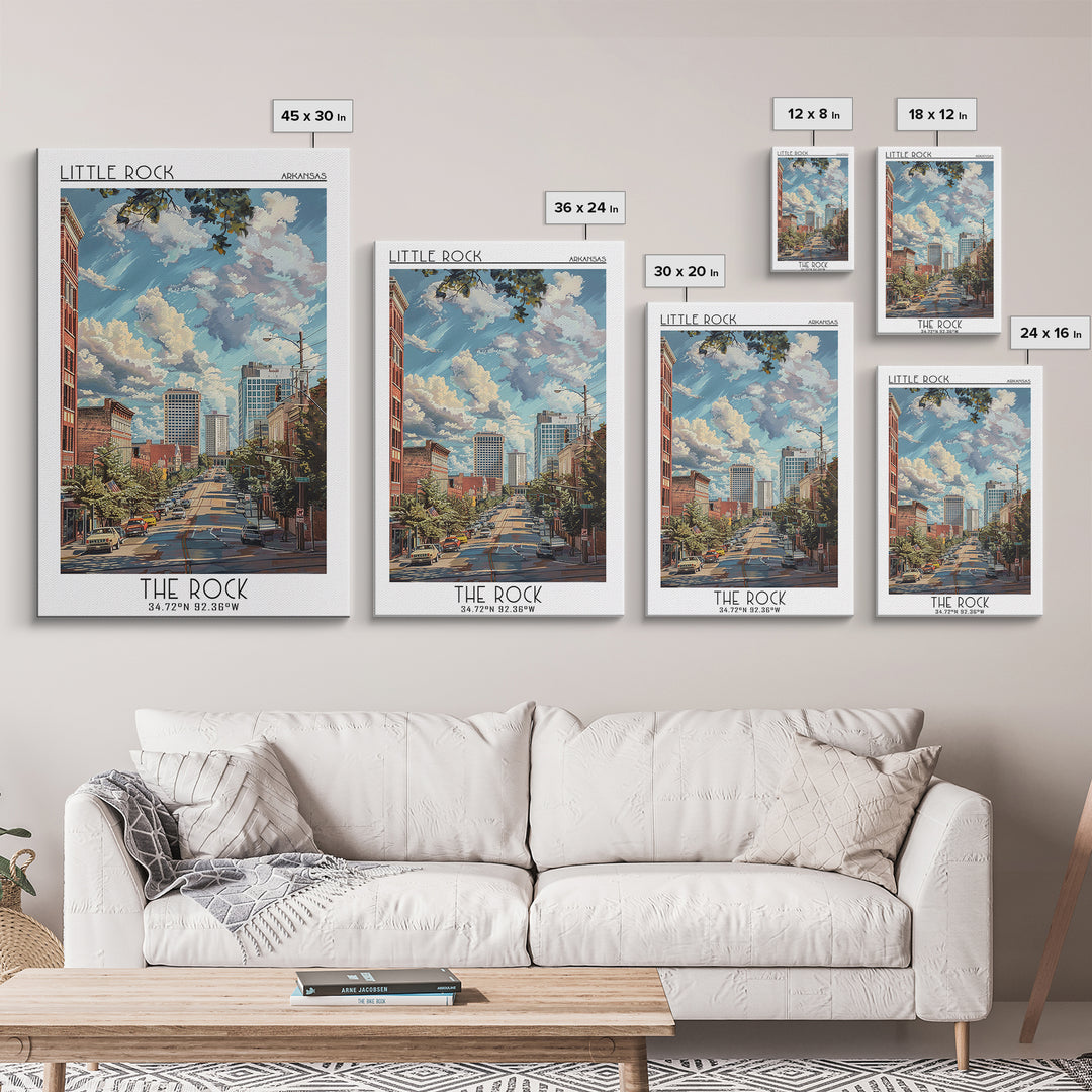 Little Rock Travel Poster, Canvas Print, Travel Wall Art, City Wall Art, Vintage Travel Art, Poster Art, Wall Art, City Illustration