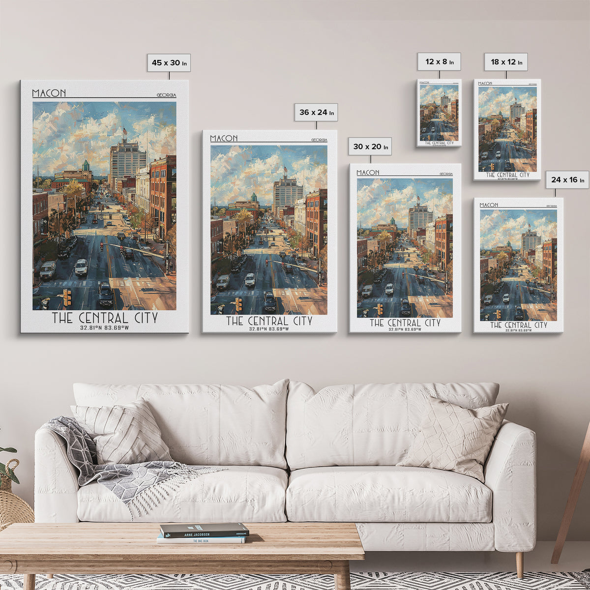 Macon Travel Poster, Canvas Print, Travel Wall Decor, Minimalist Poster, Modern Wall Decor, Wall Art, Retro Travel Print, Poster Art
