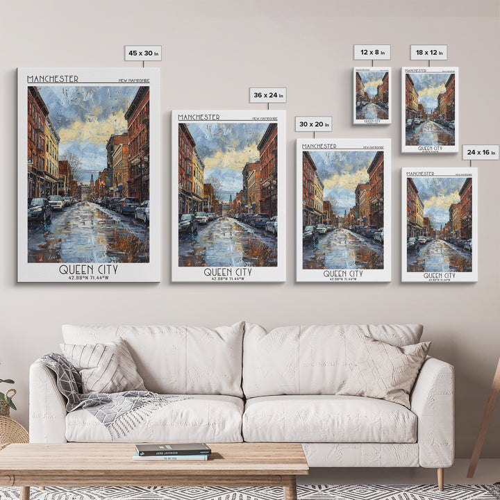 Manchester Travel Poster, Canvas Print, City Travel Poster, Travel Wall Art, Art Print, Fine Art Print, Retro Wall Art, Travel Decor