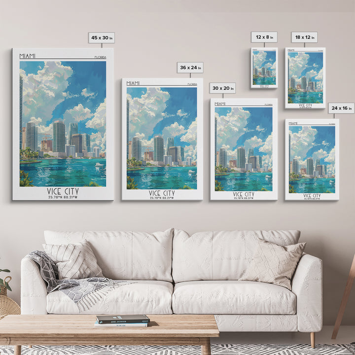 Miami Travel Poster, Canvas Print, City Travel Poster, Travel Wall Decor, Wall Art, Poster Print, Modern Wall Decor, Travel Wall Art