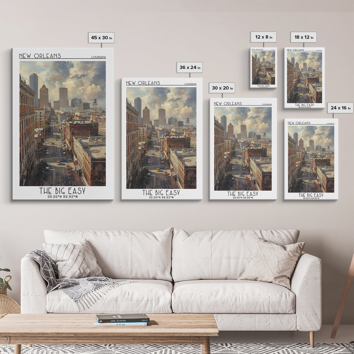 New Orleans Travel Poster, Framed Canvas Print, Travel Art Print, Modern Wall Decor, Poster Art, Travel Prints, Living Room Wall Art