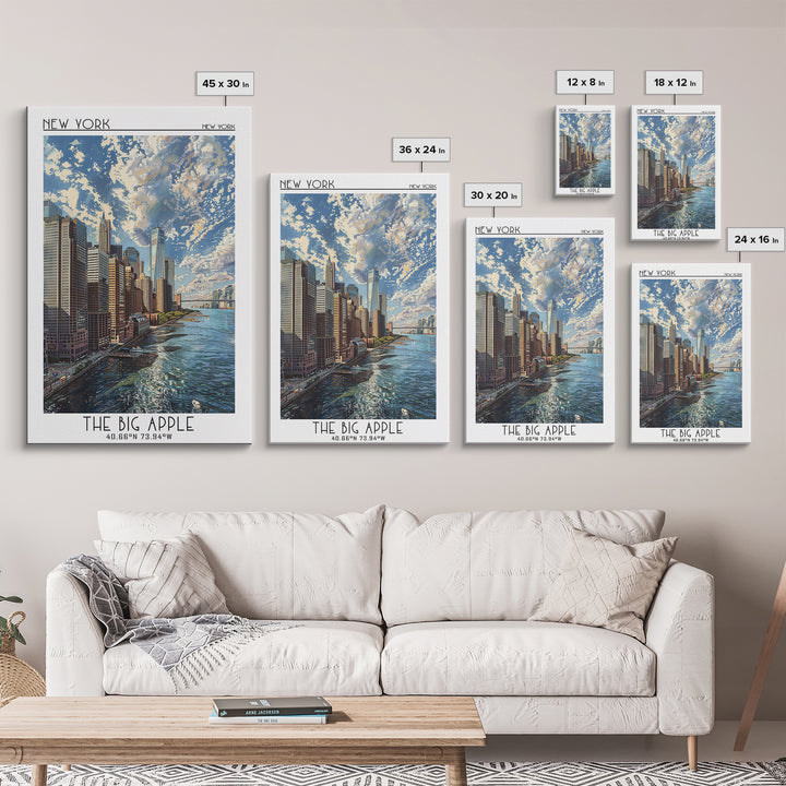 New York Travel Poster, Framed Canvas Print, Vintage Travel Print, City Wall Art, City Art Print, Retro Wall Art, City Travel Poster