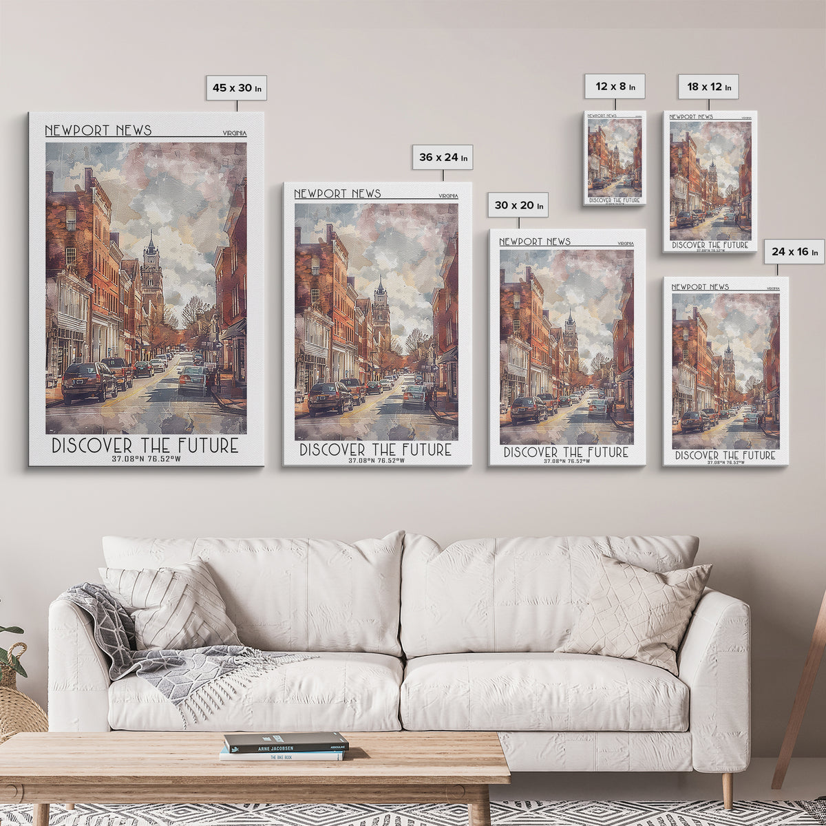 Newport News Travel Poster, Canvas Print, Travel Wall Art, City Wall Art, Vintage Travel, Vintage Travel Print, Living Room Wall Art