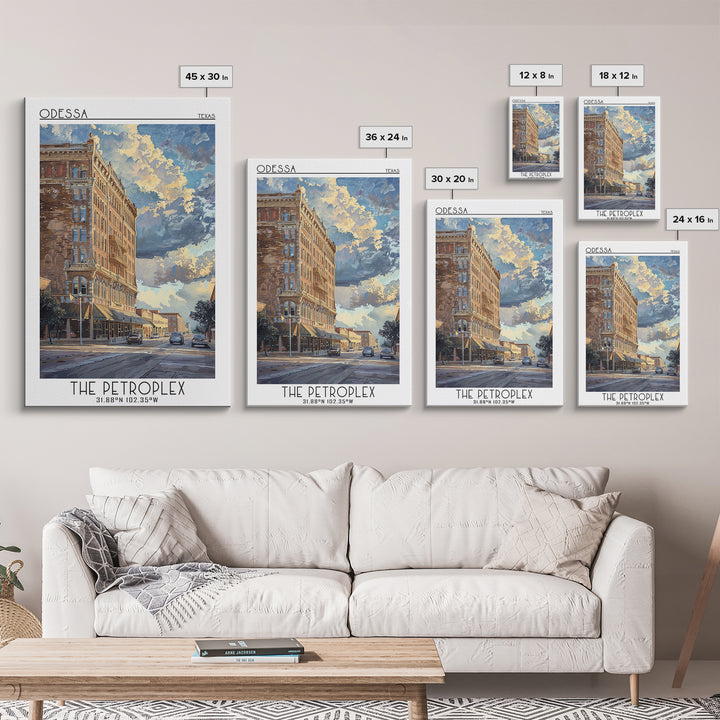Odessa Travel Poster, Framed Canvas Print, Retro Travel Poster, City Wall Art, City Travel Poster, City Illustration, Retro Wall Art