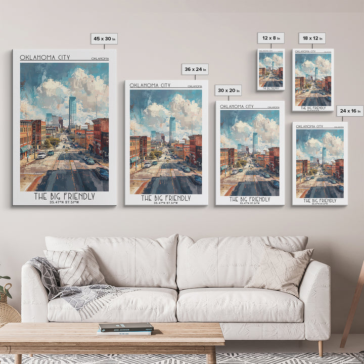 Oklahoma City Travel Poster, Canvas Print, Poster Print, Travel Wall Art, Art Print, Vintage Poster, Travel Art Print, City Wall Art