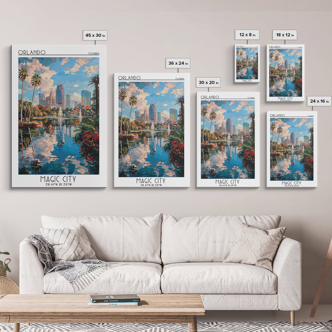 Orlando Travel Poster, Canvas Print, Travel Wall Art, City Wall Art, Modern Wall Decor, Art Print, City Travel Poster, Landscape Art