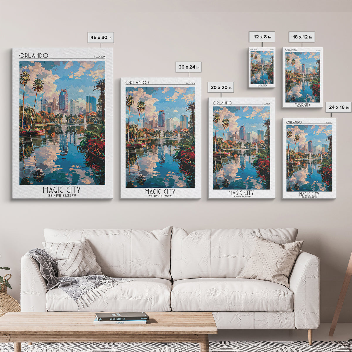 Orlando Travel Poster, Canvas Print, Travel Wall Art, City Wall Art, Modern Wall Decor, Art Print, City Travel Poster, Landscape Art
