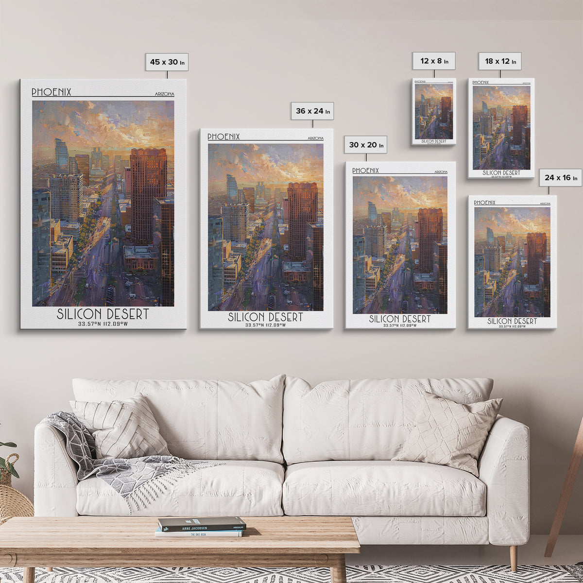 Phoenix Travel Poster, Canvas Print, Travel Prints, Landscape Art, Retro Travel Print, Travel Print, City Wall Art, Travel Art Print