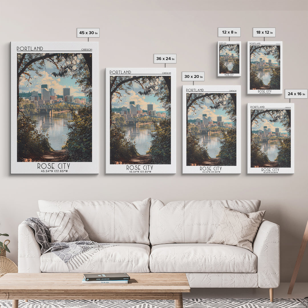 Portland Travel Poster, Canvas Print, Travel Art Print, Modern Wall Decor, Travel Decor, Art Print, Travel Prints, Minimalist Poster